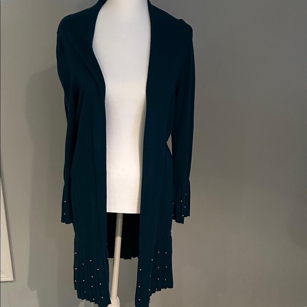 Chico's Deep Teal Open Cardigan